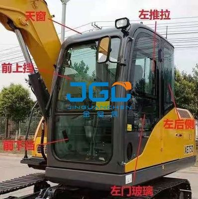XE75DA 85C 80 ফ্রন্ট লোয়ার গিয়ার গ্লাস এক্সক্যাভেটর ফ্রন্ট ড্যাম্পার গ্লাস রিয়ার সাইড কার্ভড গ্লাস
