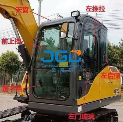 XE75DA 85C 80 ফ্রন্ট লোয়ার গিয়ার গ্লাস এক্সক্যাভেটর ফ্রন্ট ড্যাম্পার গ্লাস রিয়ার সাইড কার্ভড গ্লাস