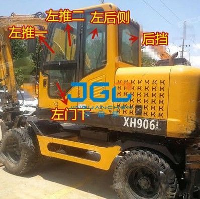 XH906L 907 75 এক্সক্যাভেটর উইন্ডো গ্লাস ফ্রন্ট ড্যাম্পার আপার এবং লোয়ার টেম্পারড গ্লাস