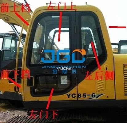 YC85-6 135-6 85-8 135-8 85-7 এক্সকাভেটর ফ্রন্ট স্টপ বাম এবং ডান পিছনের গ্লাস