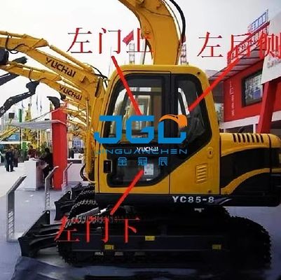 YC85-6 135-6 85-8 135-8 85-7 এক্সকাভেটর ফ্রন্ট স্টপ বাম এবং ডান পিছনের গ্লাস