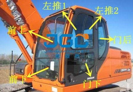 DX150-9C 150LC Excavator Front Rear Door Skylight Upper and Lower Windshield Laminated Glass (ডেক্স ১৫০-৯সি ১৫০এলসি এক্সক্যাভেটর ফ্রন্ট ব্যাক ডোর সিলাইফট ঊর্ধ্ব ও নীচের উইন্ডশিল ল্যামিনেটেড গ্লাস)