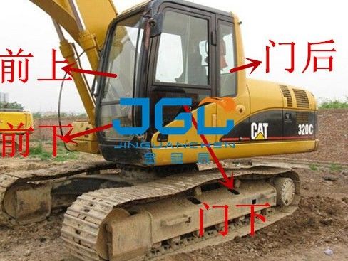 E320D D2GC Excavator Front And Rear Baffle Skylight Door Upper And Lower Windshield Laminated Double Glass (ফ্রন্ট এন্ড রিয়ার ব্যফেল সিলাইফট ডোর, উপরের ও নীচের উইন্ডশিল্ড লেমিনেট ডাবল গ্লাস)