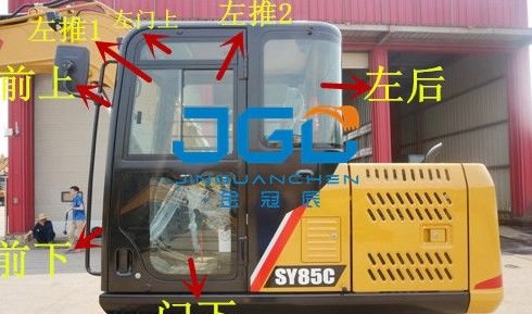 SY85C 70 95C এক্সকাভেটর ফ্রন্ট গিয়ার রিয়ার উইন্ডো এবং উপরের এবং লোয়ার উইন্ডশীল্ড