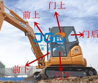 CX58C Excavator Front And Rear Windshield বাম এবং ডান দরজা এবং জানালা