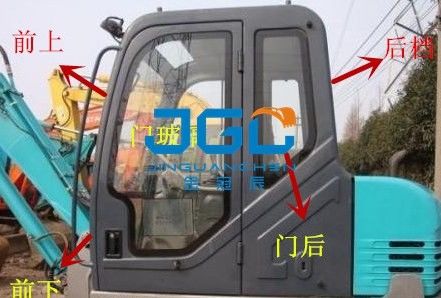 SK60C Excavator Front Stop Rear Stop Door Glass Skylight Upper And Lower Windshield (খাপনকারীর সামনের থামার পিছনের থামার দরজা) গ্লাসের ফ্লাই লাইট উপরের এবং নীচের উইন্ডশিল