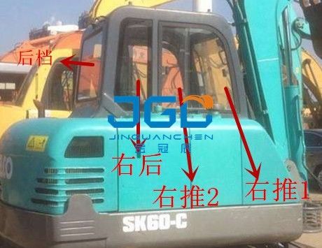 SK60C Excavator Front Stop Rear Stop Door Glass Skylight Upper And Lower Windshield (খাপনকারীর সামনের থামার পিছনের থামার দরজা) গ্লাসের ফ্লাই লাইট উপরের এবং নীচের উইন্ডশিল