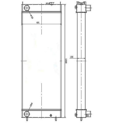 জল ট্যাংক SH350-5 রেডিয়েটার জন্য Excavator কারখানা মানের
