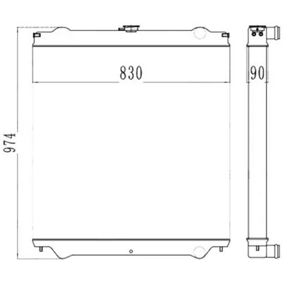 ZAX200 ZAX200-6 ZAX200-1 EX200-6 রেডিয়েটার 4448338 4424522 4448104 DBX1900009 4431629 খননকারীর জন্য