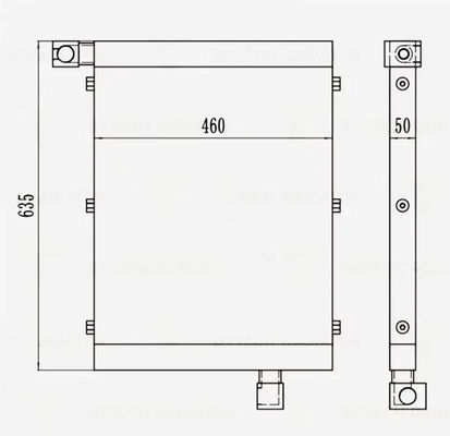 DX60 DX55 DX53W EX55W অ্যালুমিনিয়াম উপাদান সঙ্গে Excavator তেল কুলার K9006314