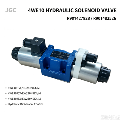 4WE10 সিরিজ R901427828 4WE10H5X/HG24N9K4/M R901483526 4WE10J5X/EW230N9K4/M হাইড্রোলিক সোলিনয়েড দিকনির্দেশক ভালভ