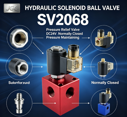 SV2068 হাইড্রোলিক সোলেনয়েড বল ভালভ প্রেসার রিলিফ ভালভ থ্রেডেড কার্টিজ DC24V নরমালি ক্লোজড প্রেসার মেইনটেইনিং ভালভ