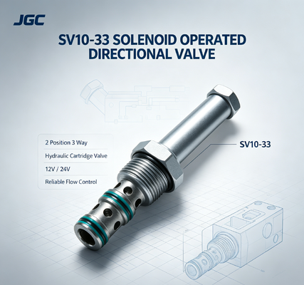 SV10-33 সোলেনয়েড চালিত ডিরেকশনাল ভালভ ২ পজিশন ৩ ওয়ে হাইড্রোলিক সোলেনয়েড কার্টিজ ভালভ 12V 24V