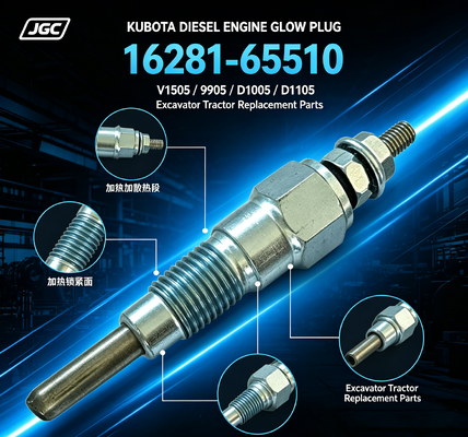16281-65510 কুবোটা ডিজেল ইঞ্জিনের জন্য গ্লো প্লাগ V1505 D905 D1005 D1105 এক্সক্যাভেটর ট্র্যাক্টর প্রতিস্থাপন অংশ