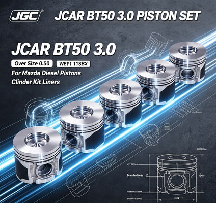 JCAR BT50 3.0 ওভার সাইজ 0.50 WEY1 11SBX মাজদা ডিজেল পিস্টন সিলিন্ডার কিট লাইনার লাইনার ইঞ্জিন পিস্টন সেটের জন্য অ্যাসেম্বলি