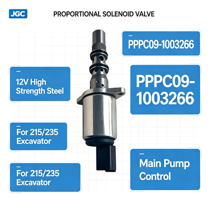 PPCP09-1003266 215/235 এক্সকাভেটর মেইন পাম্পের জন্য 12V উচ্চ-শক্তির ইস্পাত আনুপাতিক সোলেনয়েড ভালভ