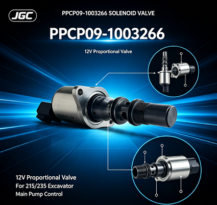 PPCP09-1003266 215/235 এক্সকাভেটর মেইন পাম্পের জন্য 12V উচ্চ-শক্তির ইস্পাত আনুপাতিক সোলেনয়েড ভালভ