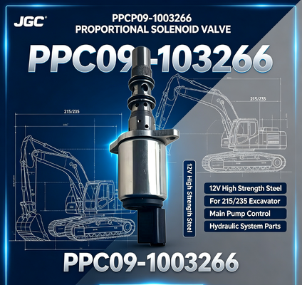 PPCP09-1003266 215/235 এক্সকাভেটর মেইন পাম্পের জন্য 12V উচ্চ-শক্তির ইস্পাত আনুপাতিক সোলেনয়েড ভালভ