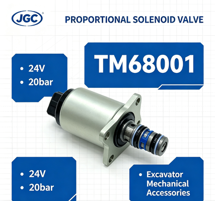 TM68001 এক্সক্যাভেটর মেকানিক্যাল আনুষাঙ্গিক 24V 20bar এক্সক্যাভেটর আনুপাতিক সোলিনয়েড ভালভ
