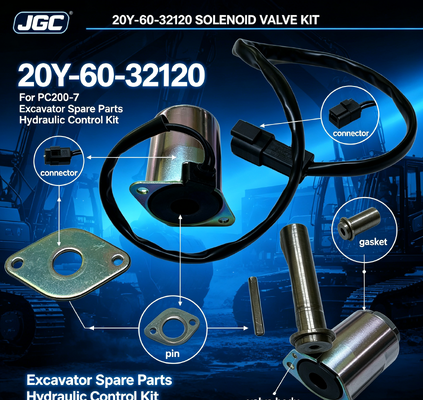 PC200-7 নির্মাণ যন্ত্রাংশ খননকারী যন্ত্রাংশ সোলেনয়েড ভালভ 20Y-60-32120 এর জন্য