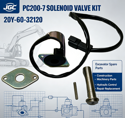 PC200-7 নির্মাণ যন্ত্রাংশ খননকারী যন্ত্রাংশ সোলেনয়েড ভালভ 20Y-60-32120 এর জন্য