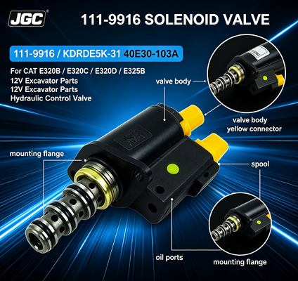 111-9916 12V Excavator Group Solenoid Valve Part No KDRDE5K-31 40E30-103A CAT E320b E320c E320d E325b এর জন্য