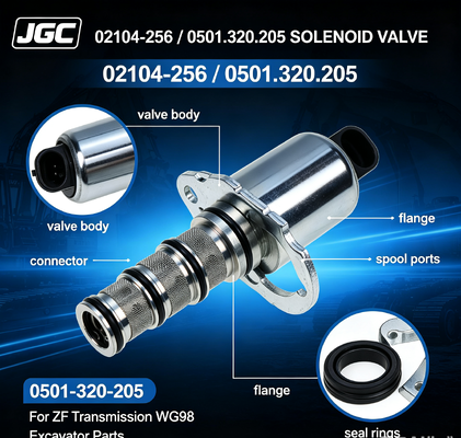 02104-256 0501-320-205 Excavator Parts Zf ট্রান্সমিশনের জন্য সোলিনয়েড ভালভ Wg98
