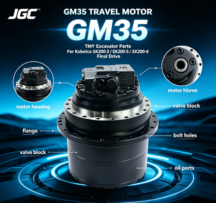 GM35 Excavator Parts Hydraulic Travel Motor for Kobelco SK200-3 SK200-5 SK200-6 এর সাথে সামঞ্জস্যপূর্ণ