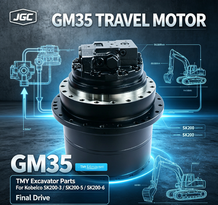 GM35 Excavator Parts Hydraulic Travel Motor for Kobelco SK200-3 SK200-5 SK200-6 এর সাথে সামঞ্জস্যপূর্ণ
