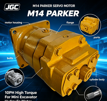 এম 14 পার্কার সার্ভো মোটর 10hp মিনি খননকারীর জন্য উচ্চ টর্ক হাইড্রোলিক মোটর