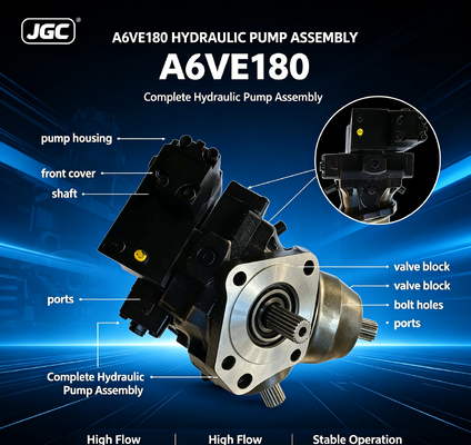 A6VE180 সম্পূর্ণ হাইড্রোলিক পাম্প সমাবেশ উচ্চ প্রবাহ স্থিতিশীল অপারেশন